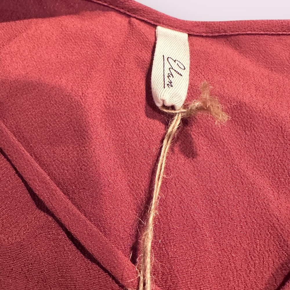 NWT Elan Women's Elegant Burnt Orange Cross Strap Wrap Blouse Size Medium - Picture 6 of 12